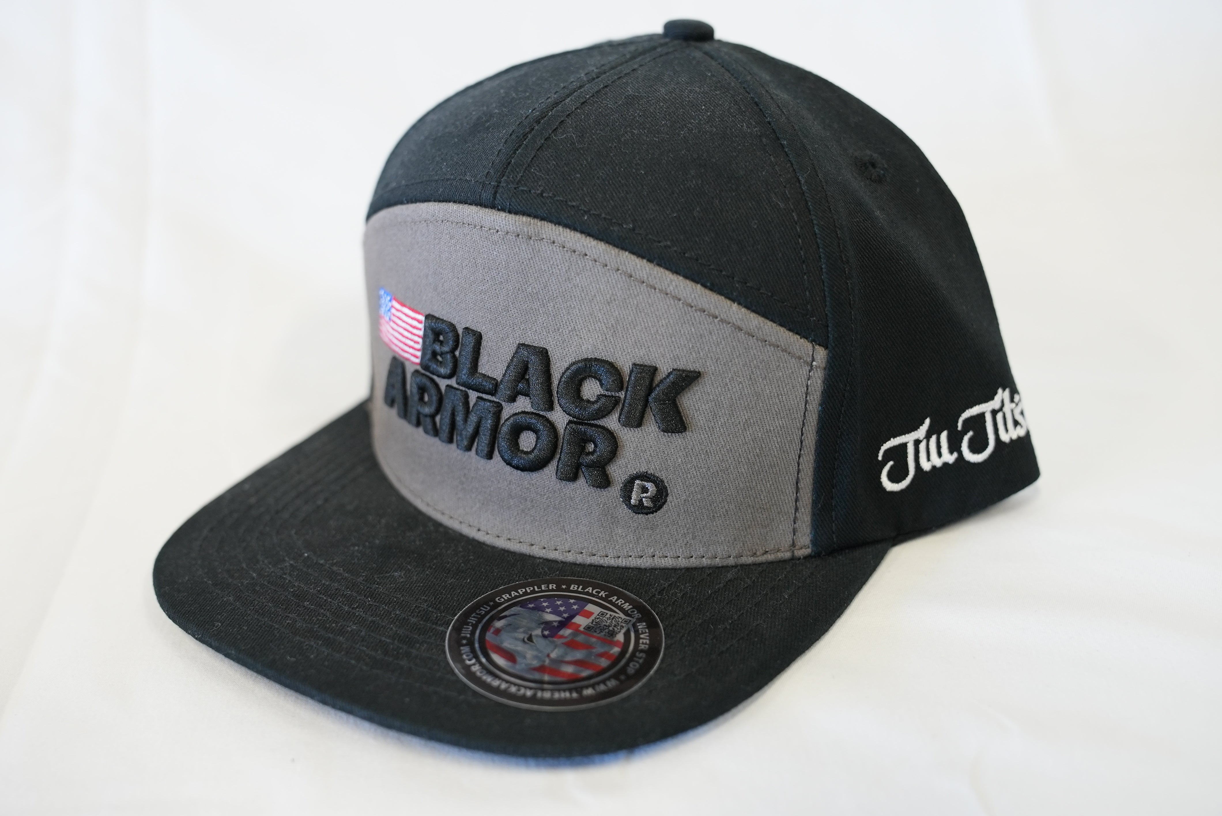Gray and Black Embroidery Logo - B.A